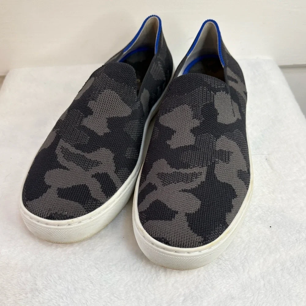 Rothy's The Original Slip On Sneakers in Gray Camo Print Size 8.5